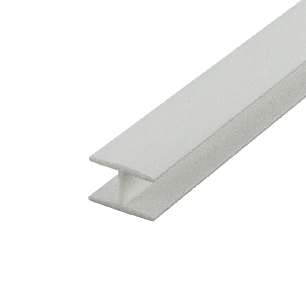 Outwater Plastic H Channel Fits Material 3/8 Inch Thick White Styrene Divider Moulding 8 Foot Length Commercial Pack (Pack of 25, 200 Feet Total)