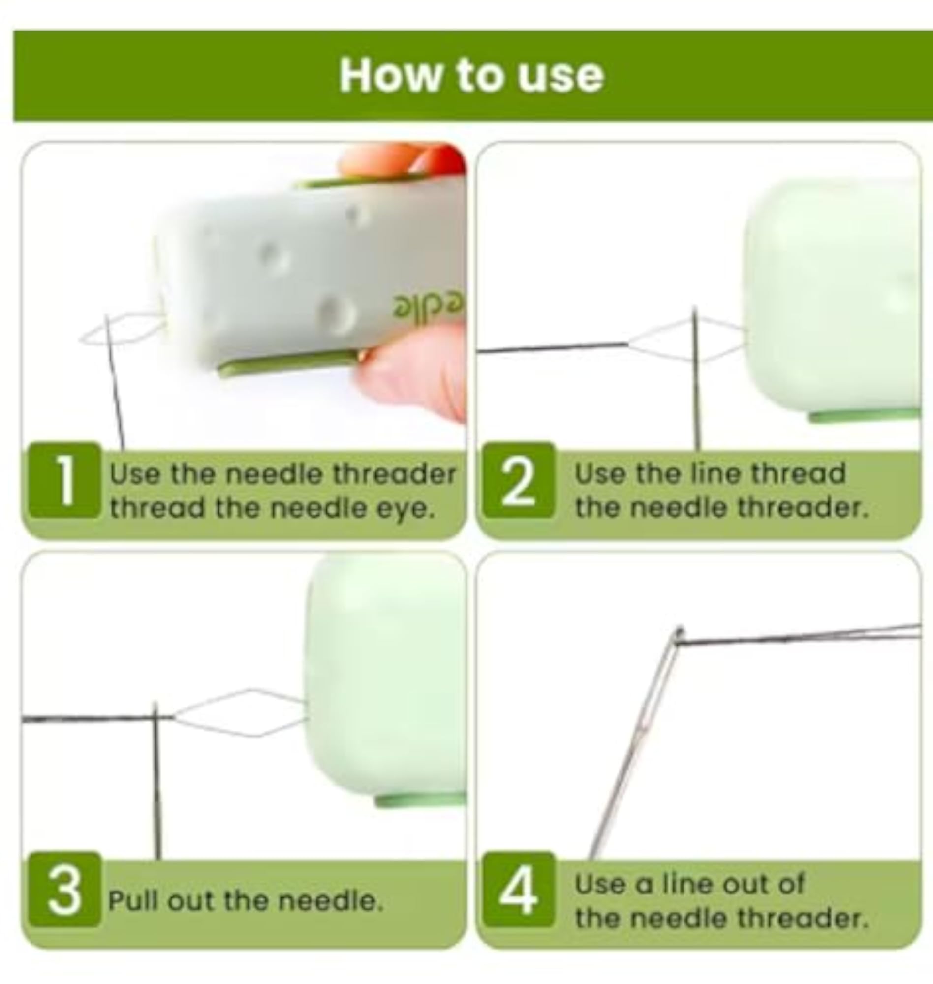 2-Piece Multifunctional Needle Threader & Seam Remover