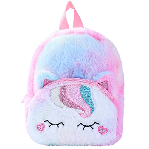 Unicornio Peluche Mochilas, Mochila Escolar Primaria, Mochilas Infantiles de Peluche, Mochilas Infantiles de Peluche, Mochila Unicornio, Gran Capacidad Mochila, Bolsas Escolares para Niños Estudiantes
