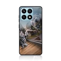 TEYYOS Custodia Per Honor X8a Con Motivo Fiore Trasparente – Cover TPU Silicone Antiurto, 4 Angoli Rinforzati, Gatto - 3