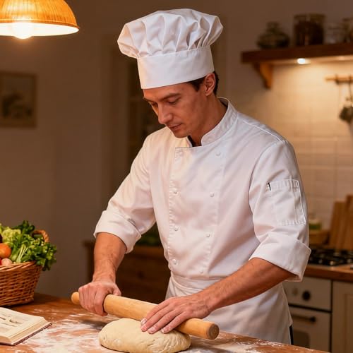 Toque de chef blanche et coiffe de cuisine restaurant ajustable - 5