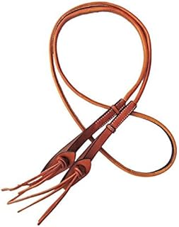 Showman 8ft Round Roping Reins w/Leather Loop Ends