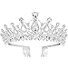 FRCOLOR Wedding Tiara Crystal Rhinestones Tiara Crown with Comb Pageant Princess Crown (Silver)