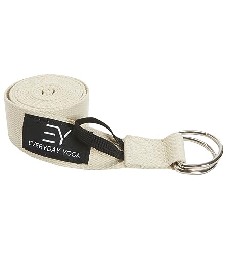 Everyday Yoga 超強力コットンストラップ メタルDリングバックル付き 柔軟性 ストレッチ 理学療法 フィットネス ナチュラル（Amazon）