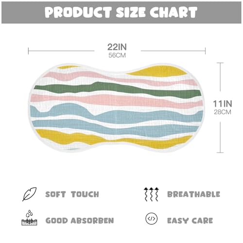 4 Pack Baby Burp Cloths, Soft Absorbent Burping Cloths for Babies, Cotton Milk Spit Up Rags, Large Size for Newborns, Baby Boys and Girls (Colored Ripplecolored Ripple)4