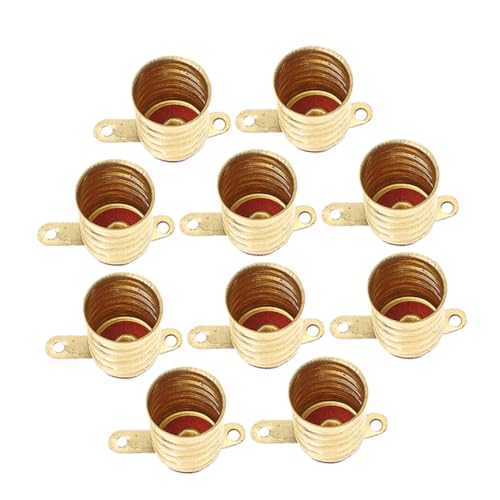 KONTONTY 10pièces Douilles Cuivre Pour Ampoules à Vis Supports De Lampe Rétro Corsé Base De Lampe Vintage Compacte Pour Diy Et Restauration De Luminaires Résistantes Et Faciles à Installer