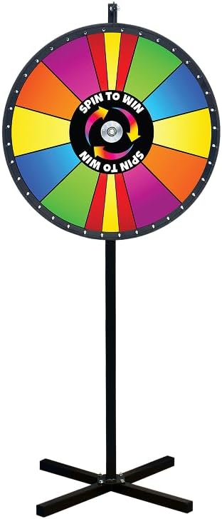Spin to Win Floor Stand Dry Erase Prize Wheel – 30 Inch Spinning Wheel Game, Durable Wood Construction, Balanced for Fair Odds, Trade Show Booth Raffle Event