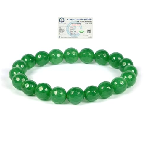 Image of Reiki Crystal Products Certified Natural Crystal Stone Diamond Cut /Faceted 10 mm Beads Bracelet for Men & Women | Reiki Charged Gemstone Jewellery | Multiple Stone Variants Available