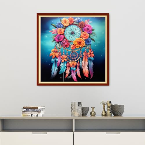 Image of Dooxvey Cross Stitch Kits for Adult Beginners - Full Range of Stamped Kits, Needlepoint & Embroidery Kits - 11CT Cross Stitch Patterns: Colorful Wind Chime, 18x18 inch