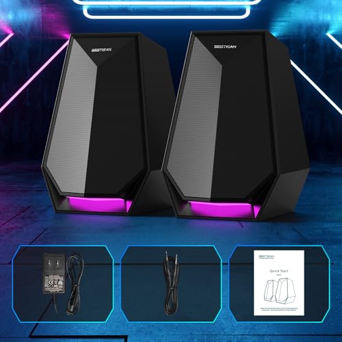 Altavoces para juegos de computadora de escritorio 30W con Bluetooth y luces 7