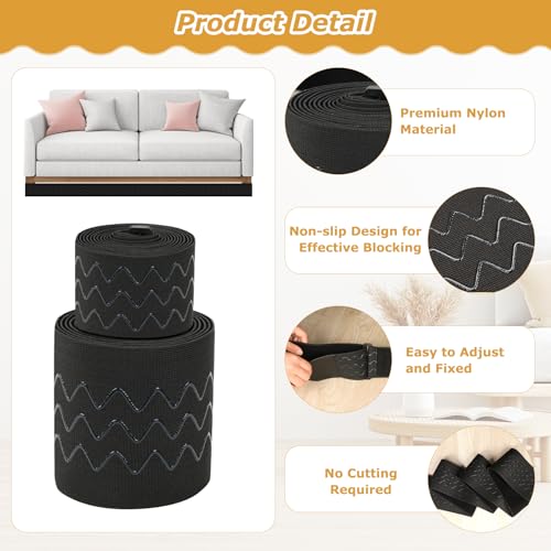 Under Couch Blocker 3" x 13 ft, Elastic Sofa Gap Bumper for Straight-Leg - image 4