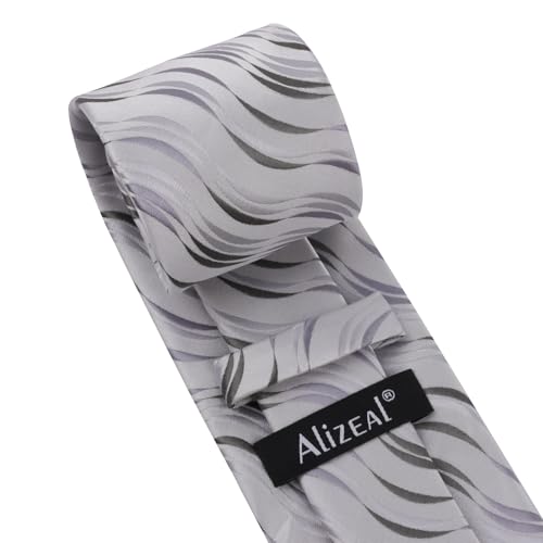 Image of Alizeal Mens 3.15'' Gradient Novelty Pattern Tie Set with Pocket Square Casual Color Tie Set