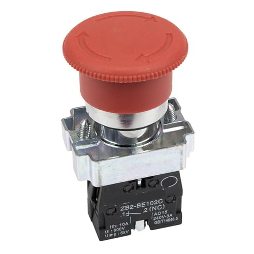 Bouton-poussoir d'arrêt d'urgence XB2-BS542 22mm pour coupure instantanée en cas de danger