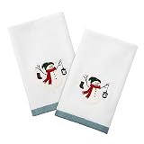 Avanti Linens - Fingertip Towels, Soft & Absorbent, Christmas Decorations, Set of 2 (Snowman Park Collection)
