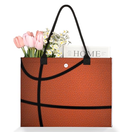 Sports Basketball Brown Tote Bag for Women Large Beach Bag Reusable Tote Bags for Work Travel Beach Shopping3