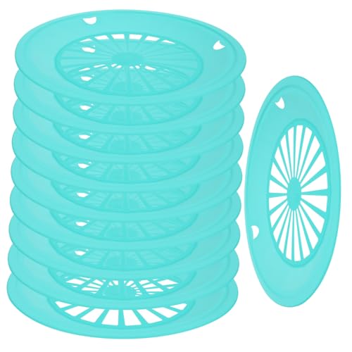 OFFSCH BBQ Paper Plate Holder Set 10 Reusable Plastic Plates for Camping Parties Random