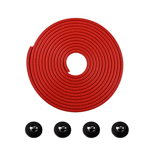 CYWVYNYT Protecteur de Bord de Porte 5m, Protecteur de Bord en Caoutchouc, Protecteur de Bord en U, Protecteur de Mur de Garage, Bande de Crash de Porte pour Voiture, Camion, SUV, ATV, Bateau (Rouge) Cover