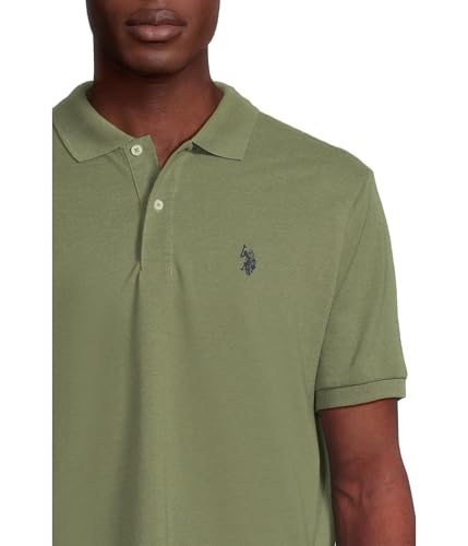 Image of U.S. POLO ASSN. Men Cotton Regular Fit Solid Polo With Small Pony | Two-Button Closure Pique Polo Shirt, Summer Fashion Golf Shirt