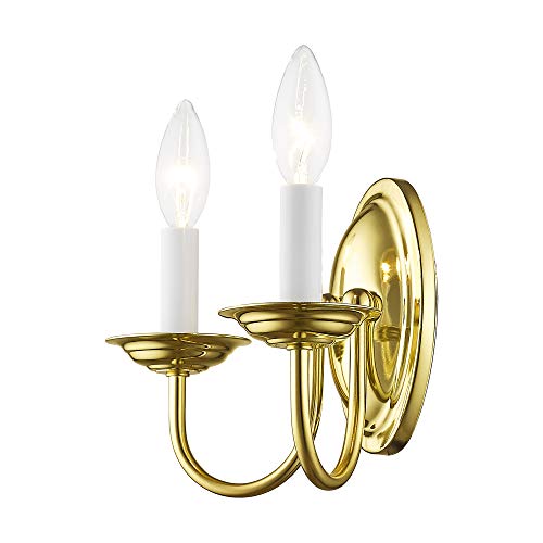 Image of Livex Lighting 4152-02 2-Light Wall Sconce, Polished Brass