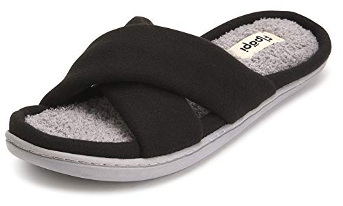 Floopi Women's Ultra Soft Padded Felt Criss Cross Slide with French Terry Insole, Memory Foam and Anti Skid Rubber Outsole for Summer2