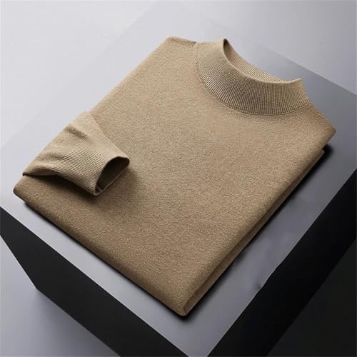 Men's Pullover Sweaters Elastic Comfortable Warm Casual Half High Collar Knitted Sweater2