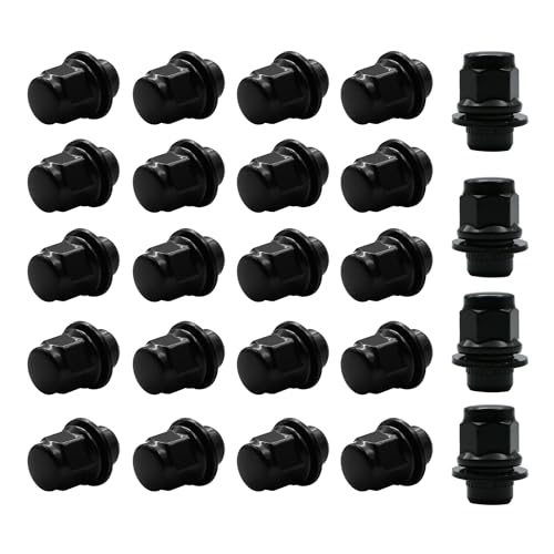 Image of 24pcs M12x1.5 Lug Nuts Hex 13 /16'' (21mm) Black OEM Factory Style Mag Seat Lug Nuts Replacement Compatible with Toyota Lexus Factory Wheels