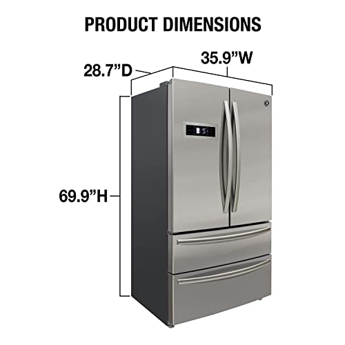 Brama BR-FDREF01-SS French Door Refrigerator With Ice Maker And Dual Drawer Bottom Freezer thumb #5