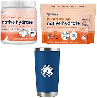 NativePath Native Hydrate Peach Mango Jar and Stick Packs Bundle with Tumbler