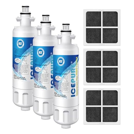ICEPURE ADQ36006101 Replacement for LG LT700P, Kenmore Elite 9690, ADQ36006102, RFC 1200A, 46-9690 469690, ADQ36006101-S, LFXS30766S, WSL-3, FML-3, Refrigerator Water and LT120F Fresh Air Filte,3Combo
