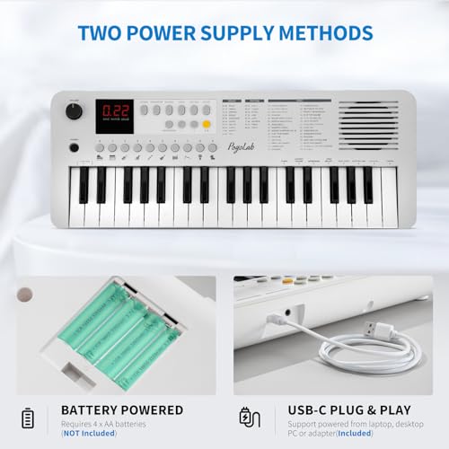 Pogolab M-02716WH 37 Keys Mini Keyboard Piano thumb #3