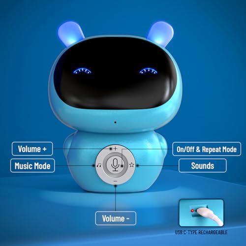 Image of Mirana Mr. Robot | Smart Interactive Talkback Toy for Kids | USB Rechargeable Type-C | in-Built Music | Best Gift for Boys & Girls 2 3 4 5 6 7 8+ Years (Blue)
