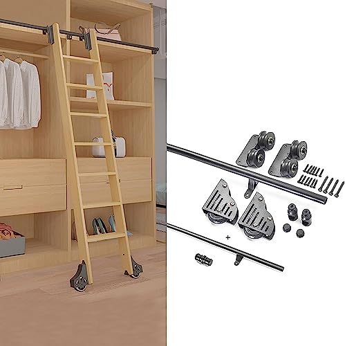 Kit de herrajes para escaleras con ruedas de piso y guiado suave para optimizar espacios 2