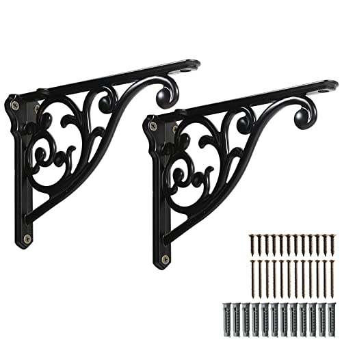 Khtumeware Ornate Decorative Shelf Brackets, 5x3.5 inch Small Wall Mounted