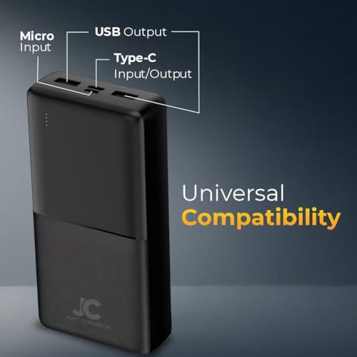 Image of JUST CORSECA SKYVOLT 20000mAh Power Bank, 22.5W Fast Charging, Dual USB-A & Type-C Input /Output, Compact & Lightweight LED Indicator, Multi-Layer Protection, Universal Compatibility