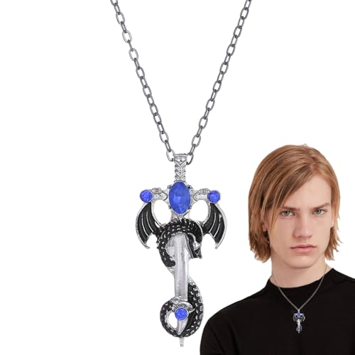 Collar con Colgante de dragón - Collar con Colgante de Cruz de dragón Vintage | Joyería de Moda, Collar con Colgante Elegante, Collar Punk para Hombres y niños
