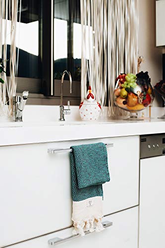 Smyrna Turkish Cotton Original Series Hand Towels - Set Of 2 |16 X 40 In| 100% Turkish Cotton |Large, Soft Hand And Head Towels For Bathroom, Kitchen|No Shrink|Premium Luxury Set - Petrol #TOP2