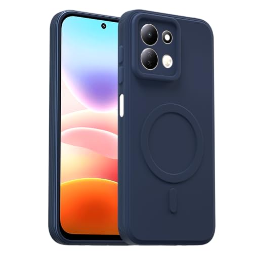 Image of Outlouders Back Cover for Redmi 17 5G | Soft Matte Silicone | Slim Fit | Magnetic-Safe Logo Design (Magnetic-Safe Not Compatible) | Shockproof | Camera Protection Bumper Case (Blue)