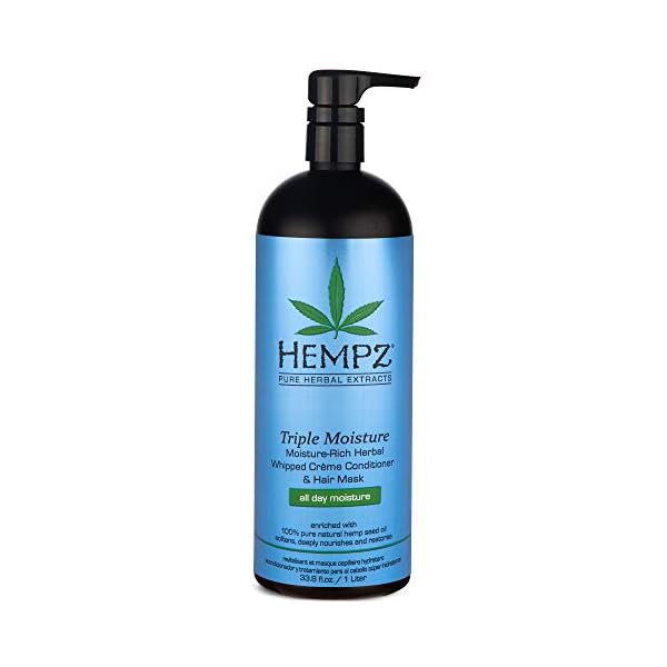 Hempz-Triple-Moisture-Rich-Herbal-Whipped-Creme-Conditioner-and-Hair-Mask-for-Women-and-Men-338-oz-Premium-Natural-Moisturizing-Conditioners-to-Repair-Dry-Damaged-Hair-Scented-Hair-Care Hempz Triple Moisture-Rich Herbal Whipped Creme Conditioner and Hair Mask for Women and Men, 33.8 oz. - Premium, Natural Moisturizing Conditioners to Repair Dry, Damaged Hair - Scented Hair Care