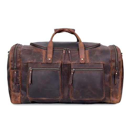 24 Inch USA-Made Vintage Cowhide Duffle