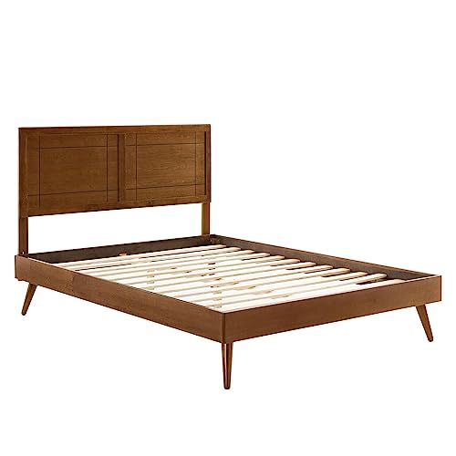 Modway Marlee Wood King Platform Bed In Walnut With Splayed Legs #TOP3