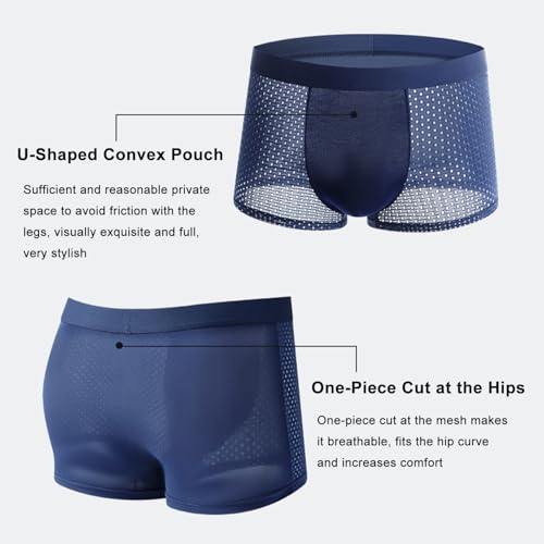 Bamboo Boxer Shorts - For All-Day Comfort Built-In with 3D Pouch Men Ultra Breathable Soft Moisture Wicking Underwear3