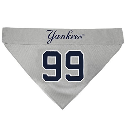 Image of Pets First MLBPA Reversible - Aaron Judge #99 Pet - MLB New York Yankees Home and Away Dog Bandana