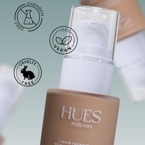 Image of Men Full-Coverage Foundation Mens Face Moisturizer Cream, Face Makeup for All Skin Types, Evens Skin Tone, Oil Control and Cover Flaws, Natural 240 (Fresh Canvas), 20ml