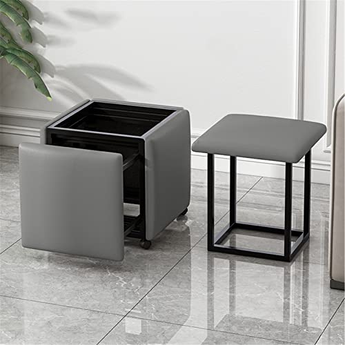 Pouf tabouret avec roulettes canapés cube 5 en 1 pliable