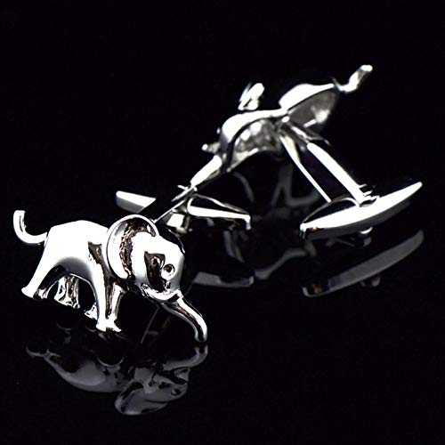 Mancuernillas para hombre KnBoB elefante plateadas miniatura 4