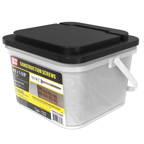 Image of Grip Rite 158GCS10BK #8 by 1-5 /8-inch Type 17 Coarse Thread T-25 Star Drive Bulk Construction Screws 1,466 Count, 10lbs.