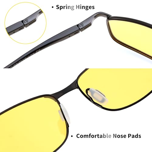 Image of FEISEDY Rectangle Polarized Square Sunglasses for Men Women B2444 | Photochromic, Night Vision, Automatically darken in sunlight, 100% UV400, Driving, Fishing, Climate Pledge Friendly