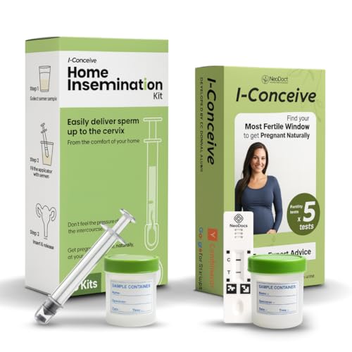Image of Neodocs I-Conceive Home Insemination IVI /IUI kit & Ovulation Kit for Couples Planning Pregnancy | (5 Insemination Syringes + 5 Ovulation Test Strips + 1 Pregnancy Test)