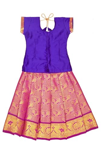 Chandrakala Lehanga Pattu Pavadai For Girls Kids South Indian Dress, (KL114-P)2