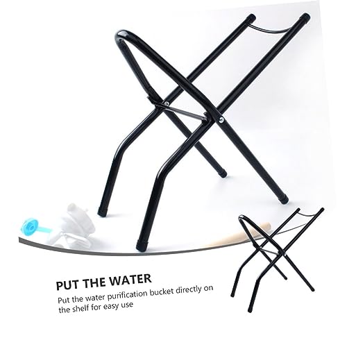 Support de seau d'eau stable cadre pliable noir POPETPOP